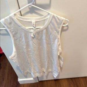 Lululemon Athletica White Sleeveless Tank Top